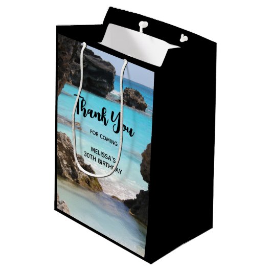 Foto van Tropical Island Coast & Zee Hartelijk dan Medium Cadeauzakje (Achterkant Gekanteld)