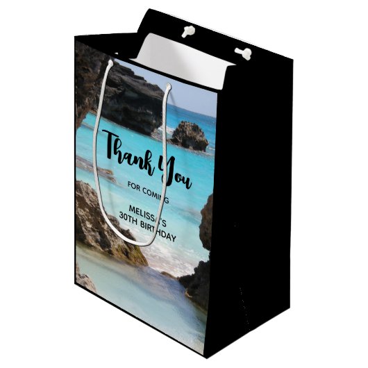 Foto van Tropical Island Coast & Zee Hartelijk dan Medium Cadeauzakje (Voorkant Gekanteld)