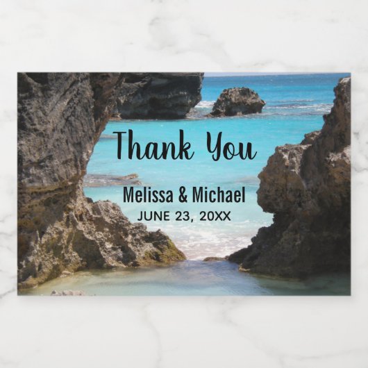 Foto van Tropical Island Coast & Zee Hartelijk dan Sparkling Wijnetiket (Enkel label)