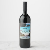 Foto van Tropical Island Coast & Zee Wedding Wijn Etiket (Voorkant)