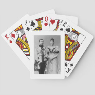 Foto van Tsar Nicholas II (1868-1918) Speelkaarten