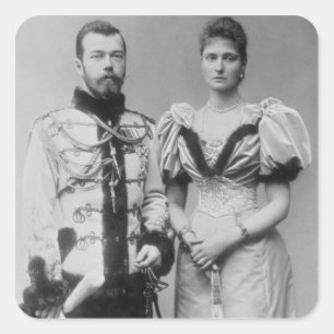 Foto van Tsar Nicholas II (1868-1918) Vierkante Sticker