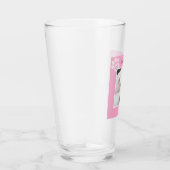 Foto van unieke witte dog monogram roze poten glas (Rechts)