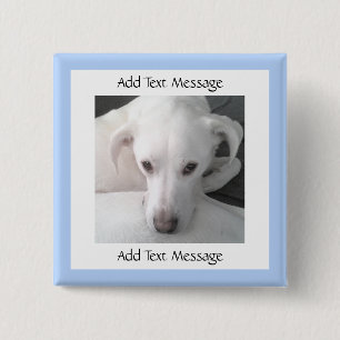 Foto van unieke witte labrador reever Mix Dog Vierkante Button 5,1 Cm