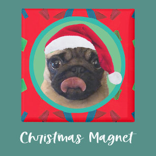 Foto van uw hond - onze kerstmanhoed - vakantie gr magneet