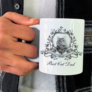 Foto van uw kat in een bloemenkam Beste Cat Dad Koffiemok