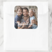 Foto van vaderdag Beste vader ooit Vierkante Sticker (Tas)