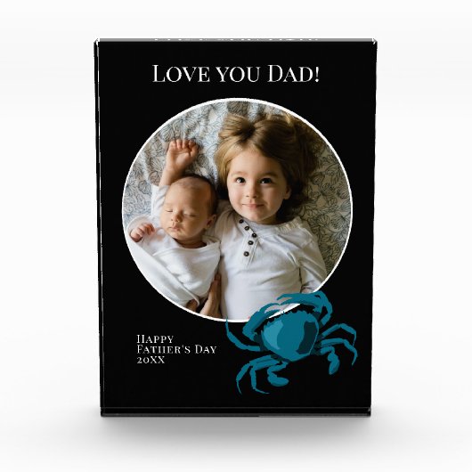 Foto van vaders Dag met blauwe krab (Voorkant)