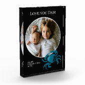 Foto van vaders Dag met blauwe krab (Links)