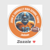 Foto van voetbalspeler op laptop van Orange High S Sticker (Vel)