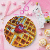Foto van Waffle Papieren Bordje (Feest)