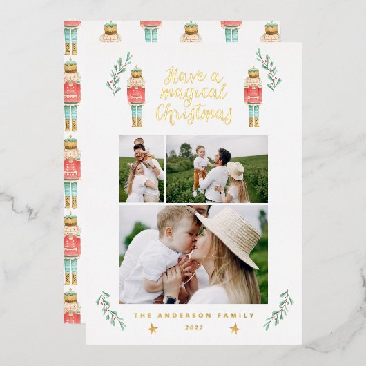 Foto van waterverf 3 van Nutcracker Folie Feestdagenkaart (Voorkant / Achterkant)