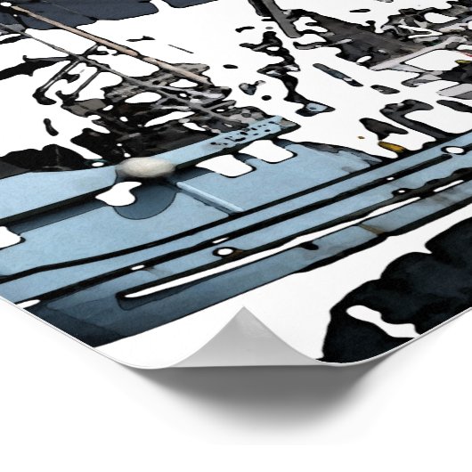 foto van waterverf Gevist vaartuig Poster (Hoek)