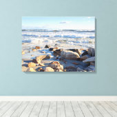 Foto van Waves op Atlantic Ocean Seashore Canvas Afdruk (Insitu (Houten vloer))