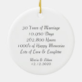 Foto van Wedding 30th Anniversary Gifts Keepsake Keramisch Ornament (Achterkant)
