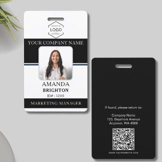 Foto van werknemer Zakelijk logo QR-code Zwart Wit Badge