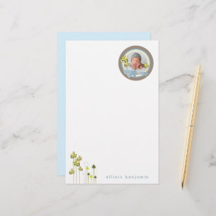 Foto van Whimsical Blue Elephants Family Baby Briefpapier