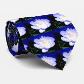 Foto van White en paars Peony Stropdas (Opgerold)