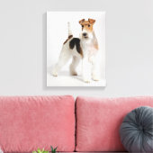 Foto van Wire Fox Terrier Dog Canvas Afdruk (Insitu (Woonkamer))