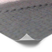 Foto van witte hond met krulstaart tegen gezicht poster (Hoek)