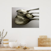  foto van zilverwerk poster (Keuken)