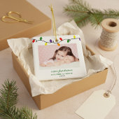 Foto van zuster's eerste kerstfoto keramisch ornament