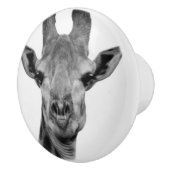 Foto van zwarte en witte Giraffe Keramische Knop (Rechts)