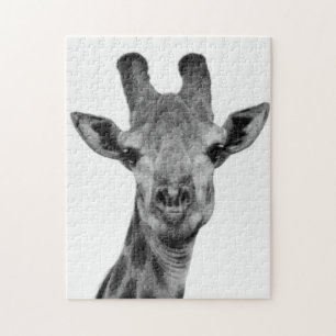 Foto van zwarte en witte Giraffe Legpuzzel