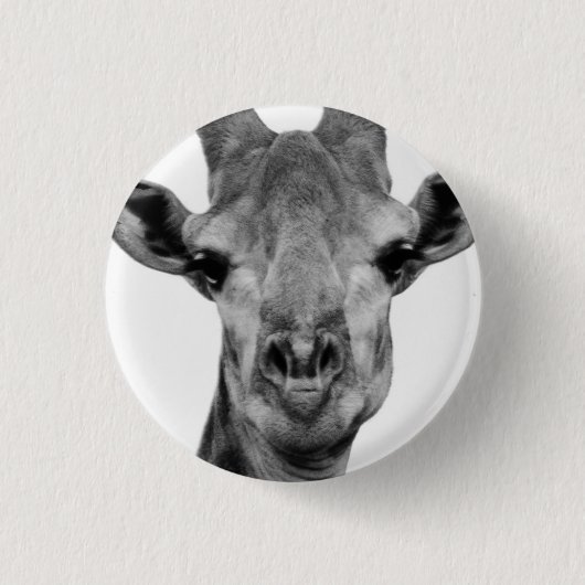 Foto van zwarte en witte Giraffe Ronde Button 3,2 Cm (Voorkant)