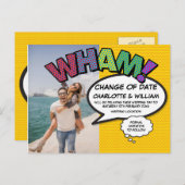 Foto Verandering van Datum Leuk Modern Comic Briefkaart (Voorkant / Achterkant)