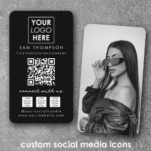 Foto Verbind met ons Social Media QR Code Logo Visitekaartje