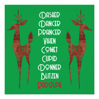 Foto vergroting - Santa's rendieren - Rudolph Foto Afdruk