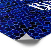 Foto verjaardag aangepaste feestviering blauw poster (Hoek)