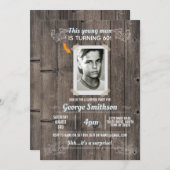 Foto Verjaardag Blue Surprise Uitnodigingen (Voorkant / Achterkant)