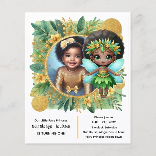 Foto Verjaardag Kleine Zwarte Fee Afrikaans Tropis (Voorkant)