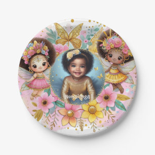 Foto Verjaardag Little Black Fairy Afrikaans Roze Papieren Bordje