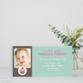 FOTO VERJAARDAG UITNODIGING:: cupcake 1L (Staand voorkant)