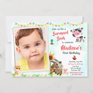 Foto verjaardagsuitnodiging Kwekerdieren nodigen u Kaart