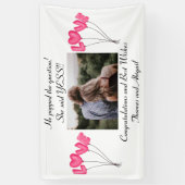 Foto Verloving Banner Pink Love Balloons (Verticaal)