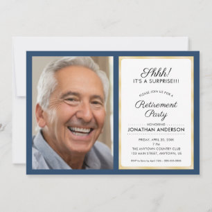 Foto Verrassing Pensioen Partij   Blauw en Goud Kaart