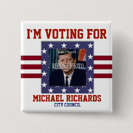 Foto vervangen | Campagne Sjabloon Square Vierkante Button 5,1 Cm