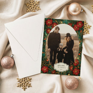 Foto Victoriaanse Amaryllis Hulst Kerstmis Feestdagenkaart