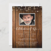 Foto: Viering van het leven, Rusti Funeral Invitat Kaart (Voorkant)