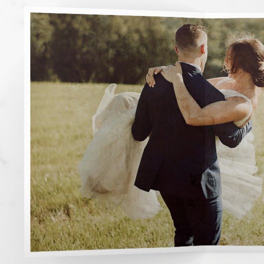 Foto vijftigste huwelijksverjaardag drieluik uitnodiging (Binnenzijde eerst)