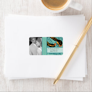 Foto Vintage Art Deco Bestemming Vogel Patroon Etiket