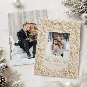 Foto Vintage Barok Foto Getrouwd Kerstkaart Kaart