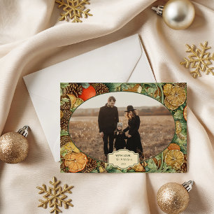 Foto Vintage Rustieke Bos Kerstmis Feestdagenkaart