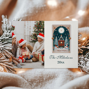 Foto Vintage Tarot Kerstmis Feestdagenkaart