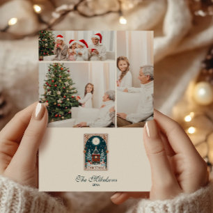 Foto Vintage Tarot Kerstmis Feestdagenkaart