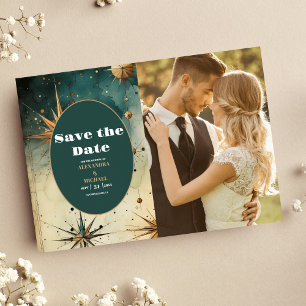 Foto Vintage Waterverf Hemelse Bruiloft Save The Date